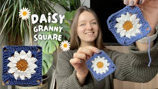 🌼 DAISY GRANNY SQUARE PATTERN  beginner friendly tutorial amp stepbystep guide [upl. by Nairbo]