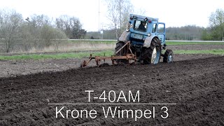 Tractor T40AM amp Krone Wimpel 3 Plowing 1080p [upl. by Bud]