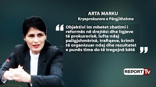 Report TV  Arta Marku me gazetarët Do shihni surpriza në Prokurori [upl. by Yaned]