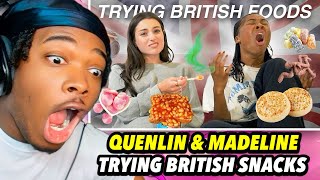 QUENLIN BLACKWELL TRYING BRITISH SNACKS FT MADELINE ARGY [upl. by Beetner]