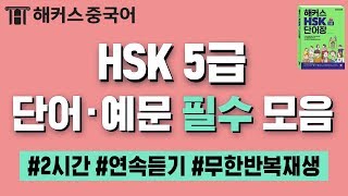 HSK ★시험 전 꼭★ 외워야 할 HSK5급 최빈출 중국어단어·예문 2시간 반복재생 12zipㅣHSK단어 중국어공부 [upl. by Abigail]