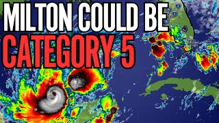 Milton strengthens explosively Could become Category 4 or 5 Heading toward Yucatán and Florida [upl. by Ynaffets]