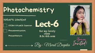 LECT6 PhotoSensitization PhotoInhibitors photochemistry [upl. by Mcleroy]