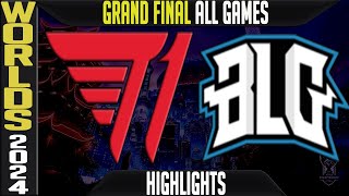 T1 vs BLG Highlights ALL GAMES  Worlds 2024 GRAND FINAL  T1 vs Bilibili Gaming [upl. by Dnalel]