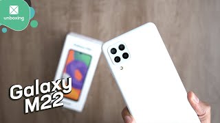 Samsung Galaxy M22  Unboxing en español [upl. by Eerhs985]