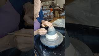 Sgraffito technique on the wheel [upl. by Ainerbas]