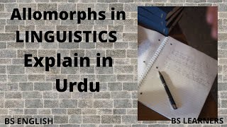 ALLOMORPHS IN LINGUISTICS BY BS LEARNERS [upl. by Akina]