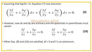 Variational calculus with several independent and dependant variables [upl. by Mert]