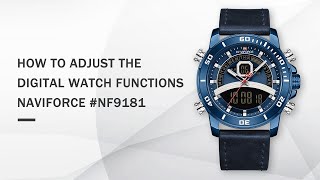 How to set the digital watch of NAVIFORCE Watch NF9181 multifunctional LED mens quartz watch [upl. by Dercy]