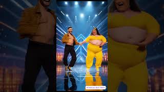 Beautiful obese woman on Got Talent dances like a professional dancer americagottelent fatpig [upl. by Arotal]