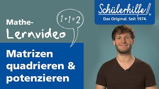 Matrizen quadrieren und potenzieren 🎓 Schülerhilfe Lernvideo Mathe [upl. by Atiuqan275]