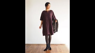 TP016 スリットネックワンピース 作り方動画 型紙 how to make slitneck onepiece [upl. by Somerville]