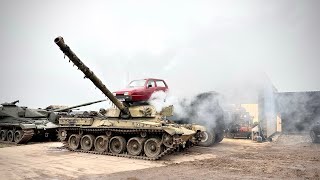 WORLDS FIRST BURNOUT ON TOP OF TANK [upl. by Yendys]