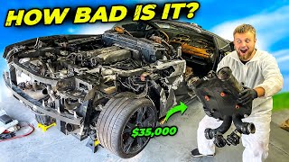 REBUILDING MY FIRE DAMAGED TWIN TURBO LAMBORGHINI PART 1 [upl. by Nilac]