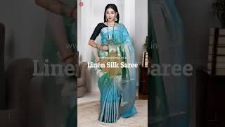 Linen Silk Saree linensilksaree linensaree silksaree saree sareefashion trending shorts [upl. by Coffey148]