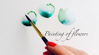 easy drawing of flowers  with watercolor technique [upl. by Pinchas]