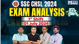 SSC CHSL 2024  SSC CHSL EXAM ANALYSIS 1st Shift  SSC CHSL JULY 2024 EXAM ANALYSIS by SSC KGS Team [upl. by Eenwat]