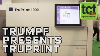 Trumpf TruPrint 1000 metal 3D printer makes UK debut  TCT Show [upl. by Nnylak]