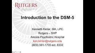 Introduction to the DSM 5 [upl. by Maggee]