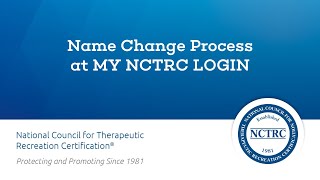 NCTRC Account  Name Change Process [upl. by Agnew]