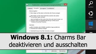 Windows 81 Charms Bar und Seitenleiste abschalten und deaktivieren [upl. by Elletnwahs266]