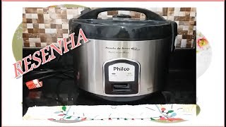 Resenha da panela de arroz philco com tanpa de vidro e como fica o arroz  GISSA ROSA [upl. by Aisset575]