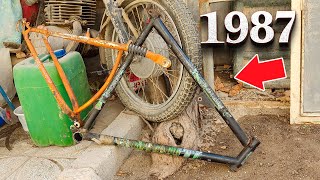 INCREDIBLE Bicycle RESTORATION Transforming A Trash Bike From 1987 Into An Insane Mountain Bike [upl. by Cilurzo560]