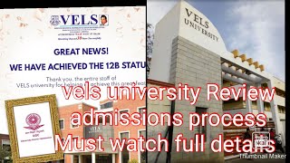 vels university Review courses offered admission process full details 👍🔥 [upl. by Egbert]