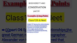 BIODIVERSITY AND CONSERVATION PART 04  Class 12 Biology Fast Revision  NEET  12th  BIOLOGY [upl. by Iek]