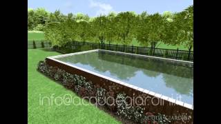 Acqua e Giardini  Rendering Progettazione Giardino con piscina 3D [upl. by Adnilasor]