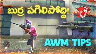 FREE FIRE AWM SNIPING TOP PRO TIPS AND TRICKS IN TELUGU [upl. by Aynodal]