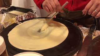 Tasty Sweet and Savoury Crepes at the Bavarian Village at Hyde Park Winter Wonderland London [upl. by Darryn]