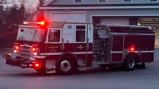 Concord NH Fire Department Engine 4 responding from Hopkinton Fire Station [upl. by Ecaj584]