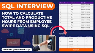 How to Calculate Total and Productive Hours from Employee Swipe Data Using SQL  Sql Tutorial MNC [upl. by Shanly]