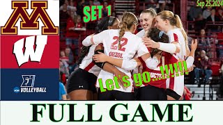 Wisconsin vs Minnesota SET 1 Womens College Volleyball 2024  NCAA Volleyball 2024 [upl. by Ever]