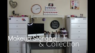 2017 Makeup Collection amp Storage  Room Tour ♡ [upl. by Yeltihw235]