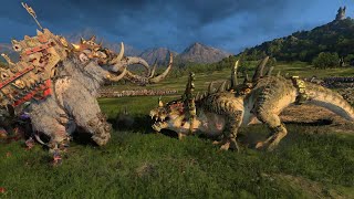 Lizardmen and Bretonnia vs Norsca  Massive Battle  Total War Warhammer 3 [upl. by Ellehciram]