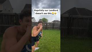 Why isn’t our fence Trickshot Proof 😂🏈 funny football trickshot funnyshorts funnyvideo [upl. by Ezzo]