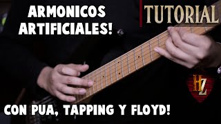 COMO tocar ARMONICOS ARTIFICIALES en la Guitarra Electrica con PuaTappingFloyd palanca [upl. by Biegel]