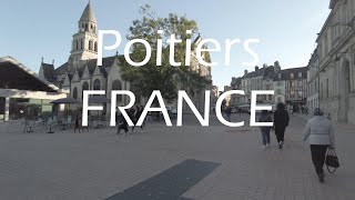 Royal city of Poitiers France Walking tour  4K With captions [upl. by Witt660]