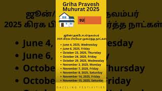 shorts Griha Pravesh Muhurat 2025 Date  House Warming Auspicious Dates in 2025 [upl. by Suiremed]