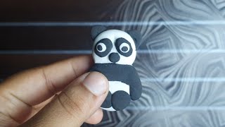 How to make a baby panda with clay  Polymer clay panda tutorial [upl. by Sandro]