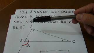 ÂNGULO EXTERNO  SOMA DOS INTERNOS NÃO ADJACENTES [upl. by Abdel982]