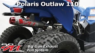 Polaris Outlaw 110 Big Gun Exhaust EVO M Series Full System Sound Clip [upl. by Nauqes]