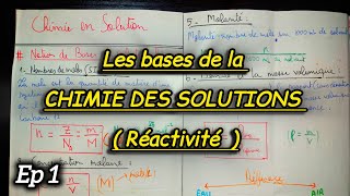 Chimie des solutions ✅️  Introduction et Notions de bases des solutions et équation chimiques 🔥 [upl. by Nnanerak]