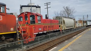 TRAINS Rare End Cab Switcher Seen on Westbound CN Fast Freight at Dorval [upl. by Eislek343]