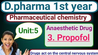 pharmaceutical chemistry  Unit5  Anaesthetic drug Propofol [upl. by Saks353]