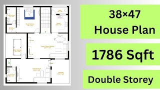 1800 Sq Ft House Plan  38×47 House Plan  1800 Sqft House Design [upl. by Anthony]