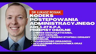 Kodeks postępowania administracyjnego art1  27 kpa postępowanie administracyjne [upl. by Waldo]