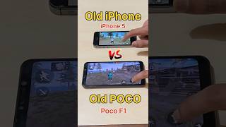 Old iPhone 😈 vs Old POCO 💀 iphone 5 vs POCO F1  FREEFIRE DAMAGE TEST freefire poco iphone [upl. by Nnylekoorb]